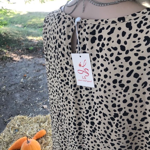 Nwt, cheetah print ruffled trim dress - Picture 9 of 12